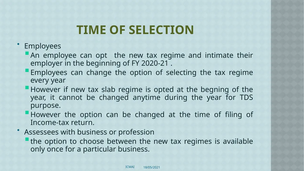 ALTERNATIVE TAX REGIME BY CMA S VENKANNA COST - slide 29 of 41