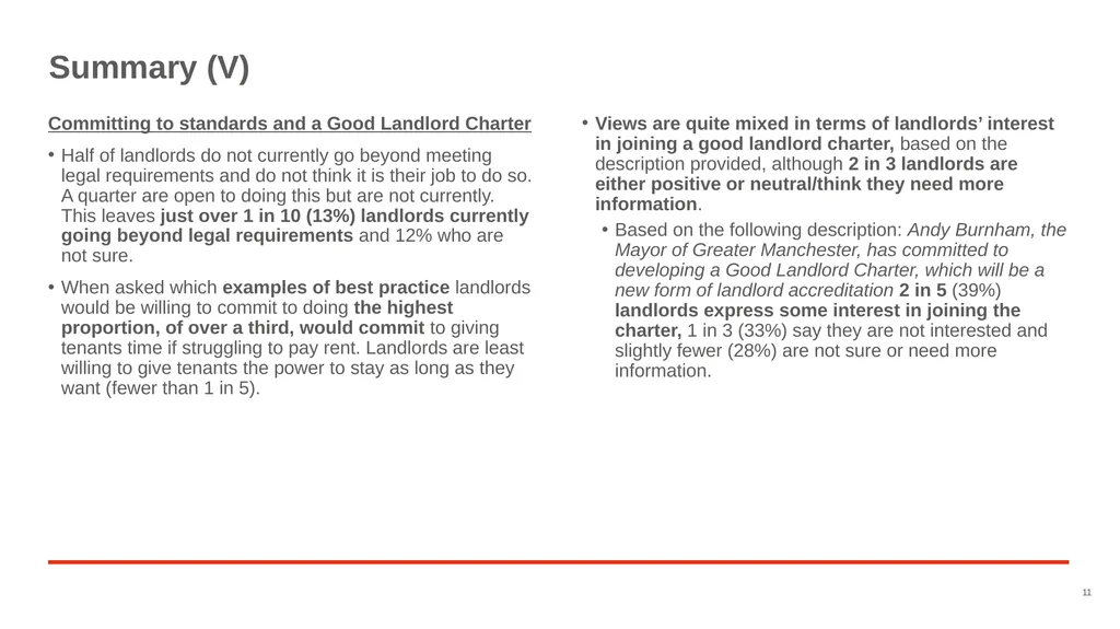 Good Landlord Research Study: Landlords Report of - slide 11 of 52