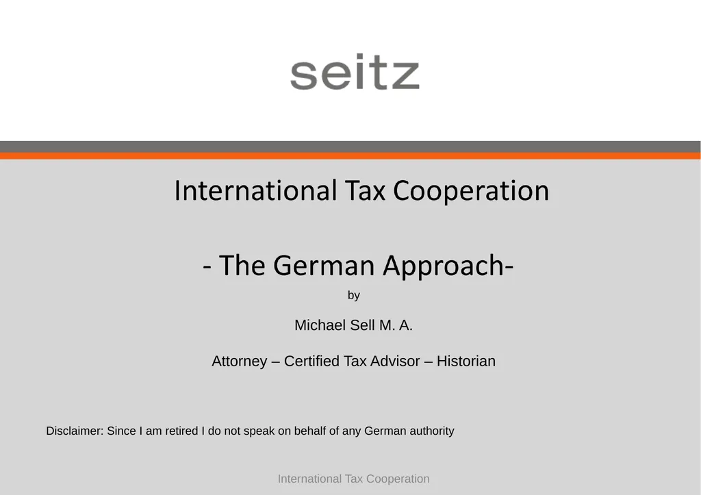 by Michael Sell M. A. Attorney – Certified Tax