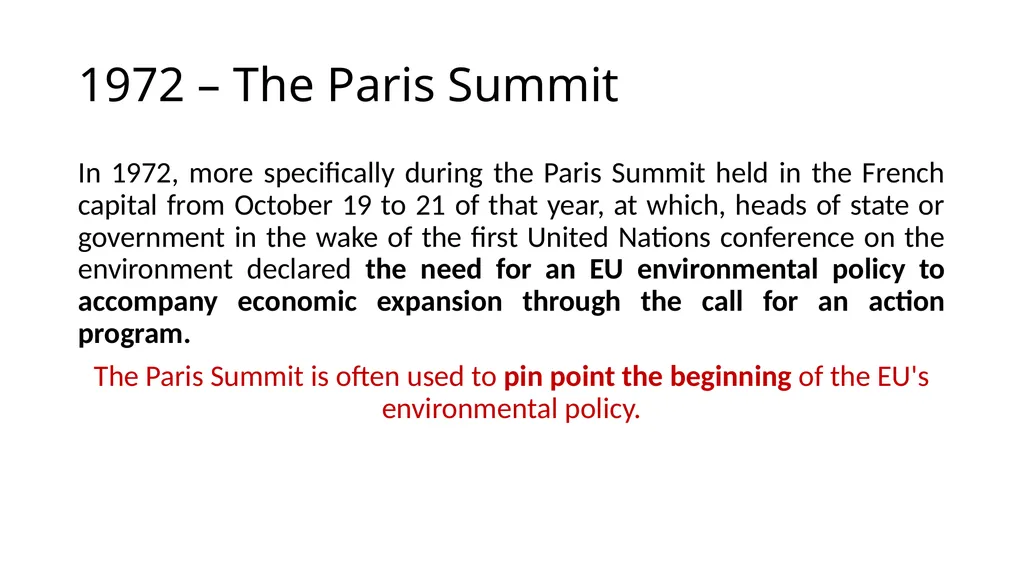 The development of European environmental law - slide 11 of 70