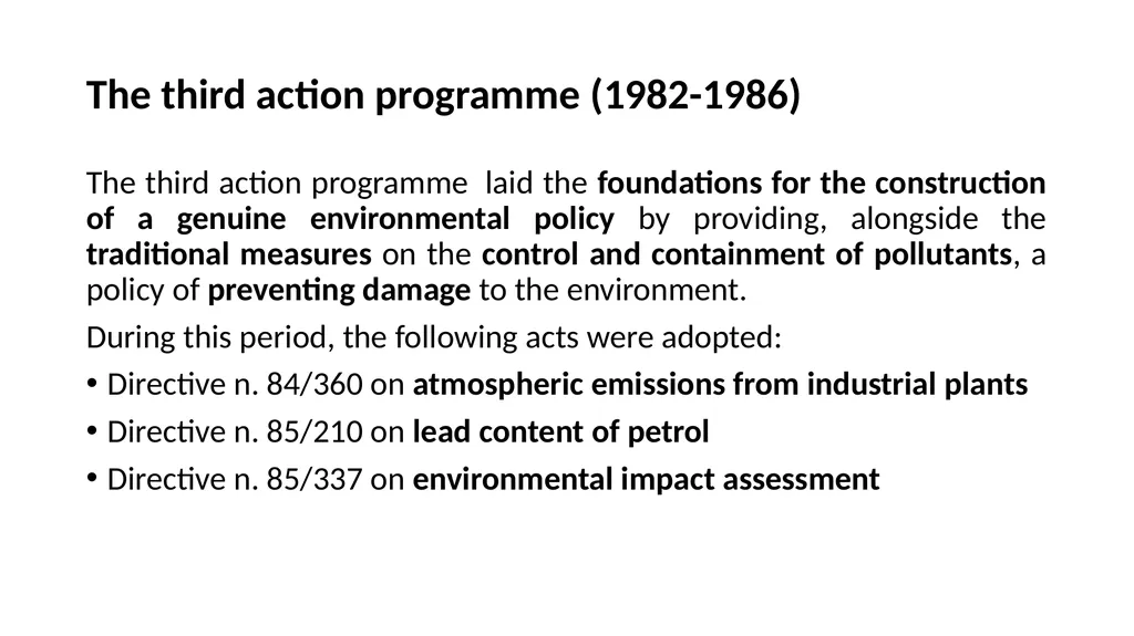 The development of European environmental law - slide 34 of 70