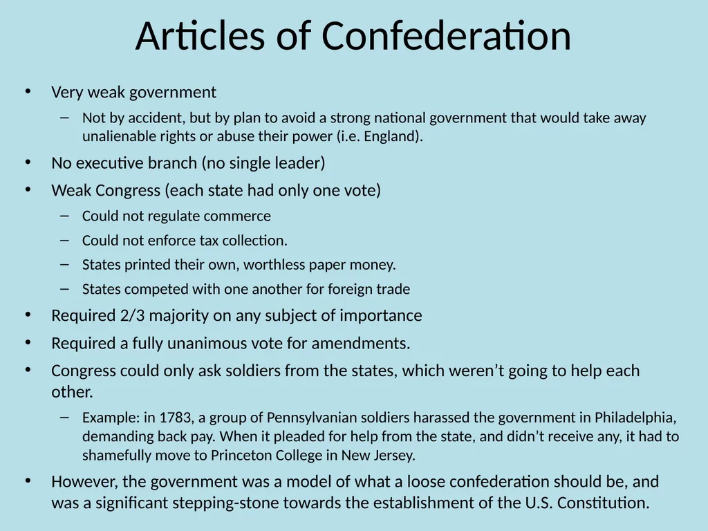 Chapter 9 The Confederation and the Constitution - slide 7 of 25