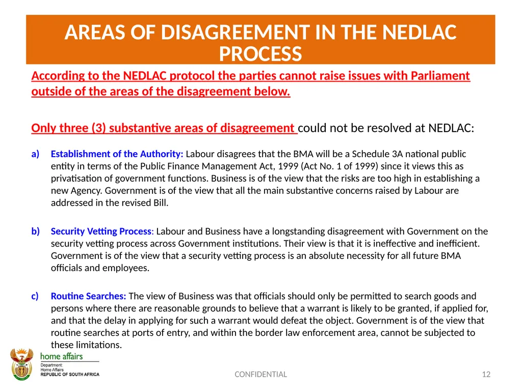 BORDER MANAGEMENT AUTHORITY (BMA) BILL -OVERVIEW- - slide 12 of 20