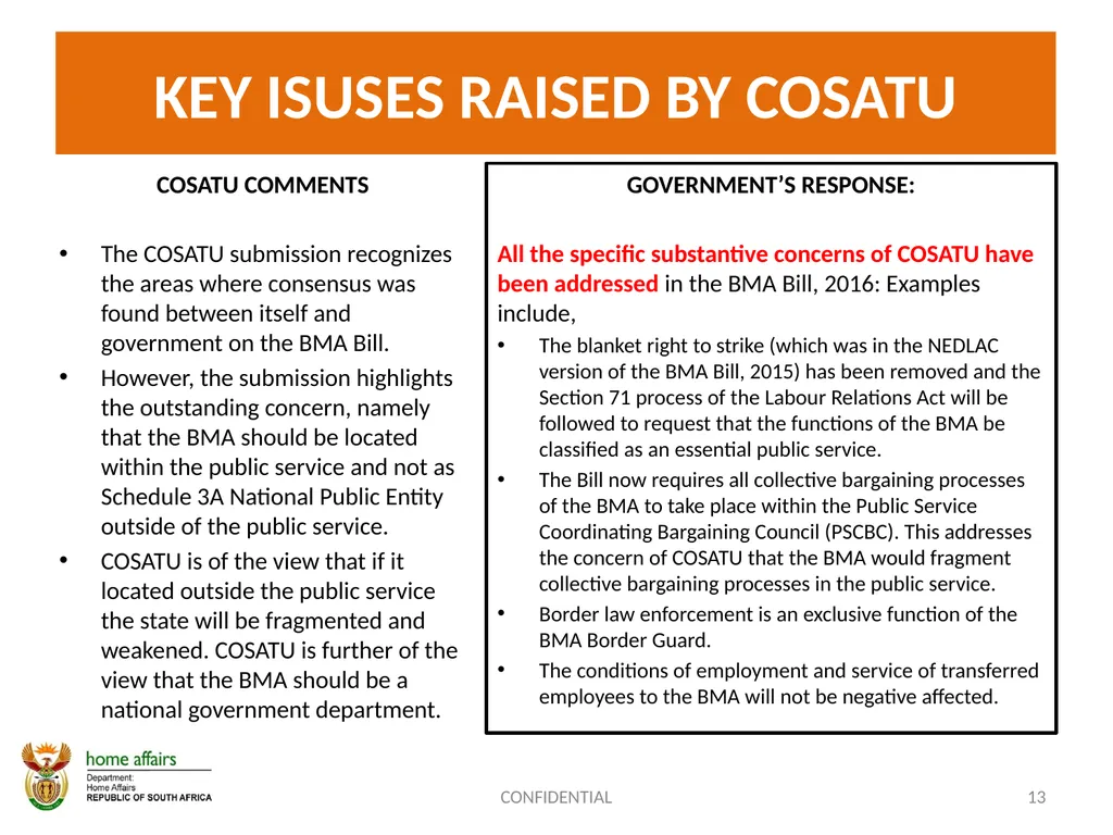 BORDER MANAGEMENT AUTHORITY (BMA) BILL -OVERVIEW- - slide 13 of 20