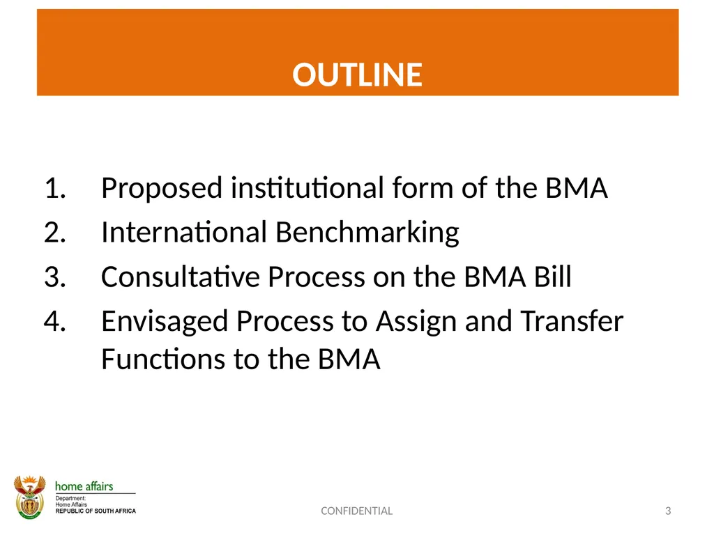 BORDER MANAGEMENT AUTHORITY (BMA) BILL -OVERVIEW- - slide 3 of 20