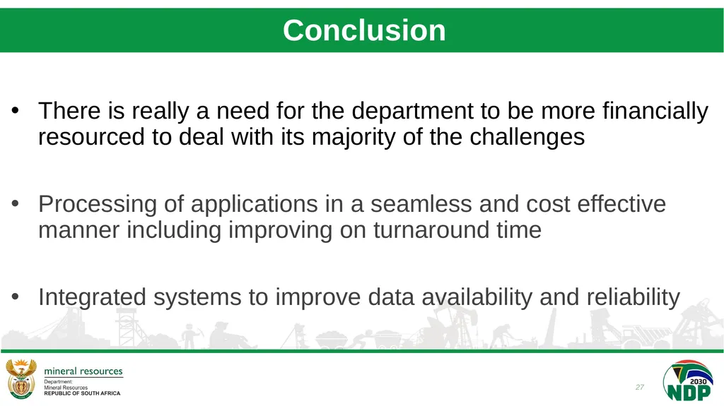 Briefing to Parliament’s Portfolio Committee (PPC) - slide 27 of 28