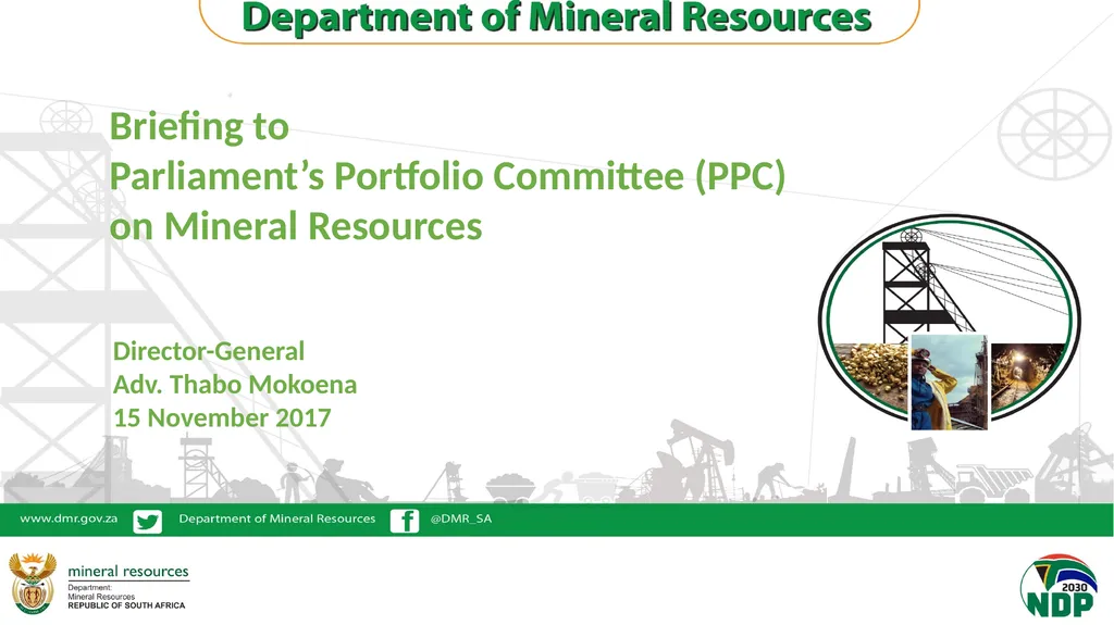 Briefing to Parliament’s Portfolio Committee (PPC) - slide 1 of 28