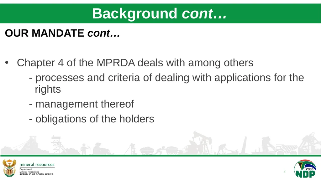 Briefing to Parliament’s Portfolio Committee (PPC) - slide 4 of 28