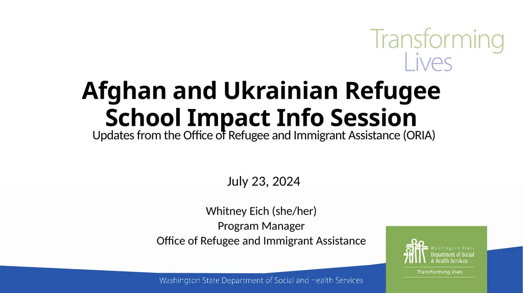 Afghan and Ukrainian Refugee School Impact Info