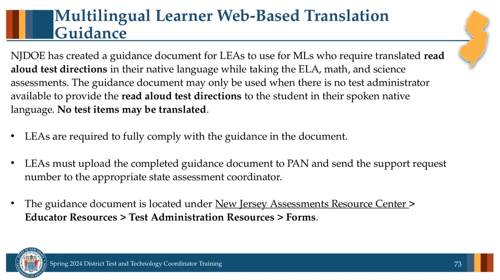 Spring 2024 District Test and District Technology - slide 73 of 134