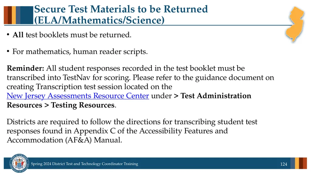 Spring 2024 District Test and District Technology - slide 124 of 134