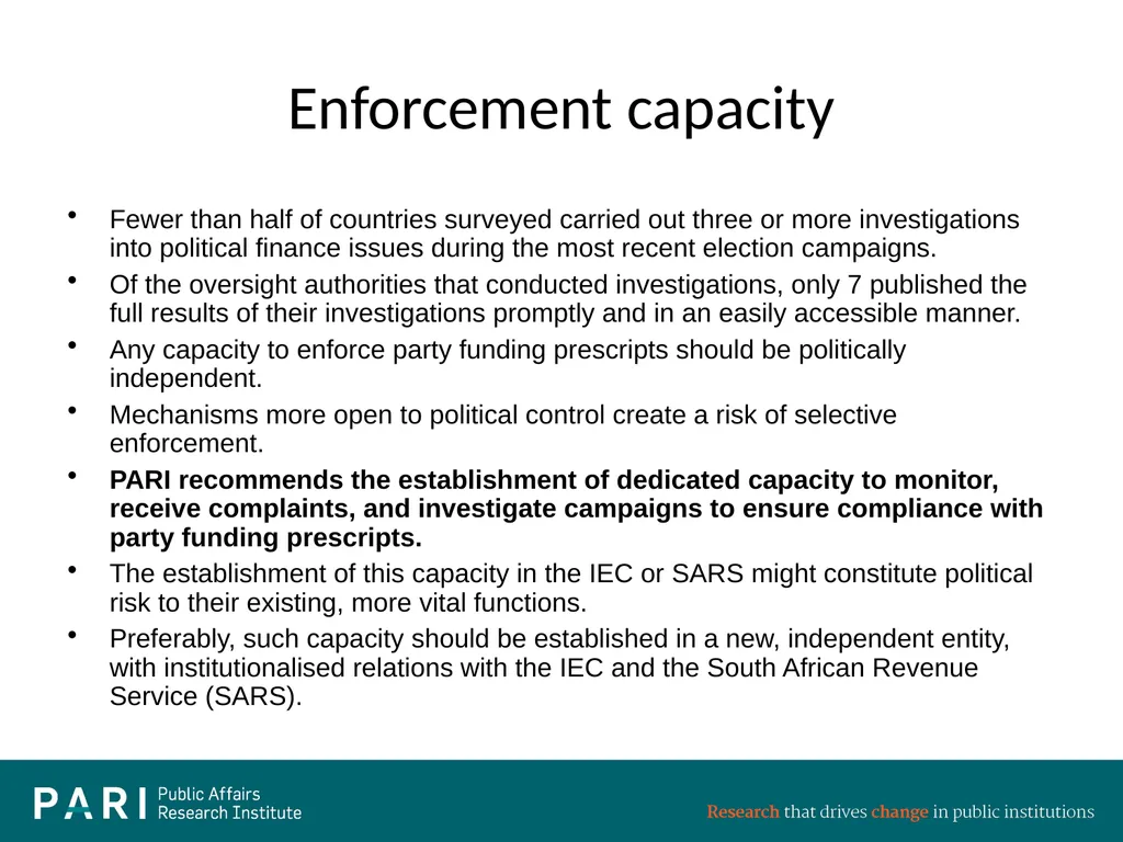 Presentation to National Assembly Ad Hoc Committee - slide 13 of 16