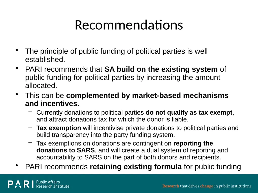 Presentation to National Assembly Ad Hoc Committee - slide 4 of 16