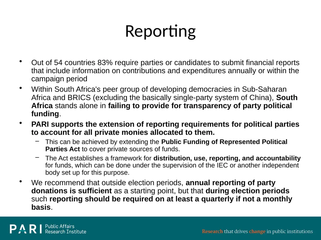 Presentation to National Assembly Ad Hoc Committee - slide 11 of 16