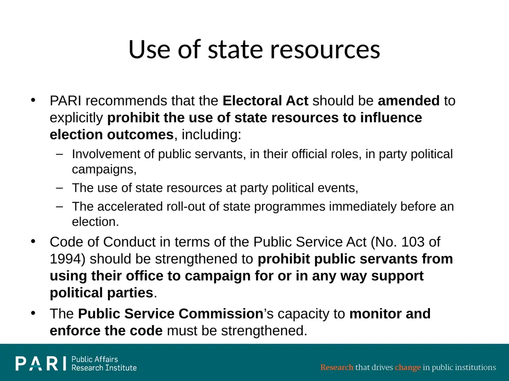 Presentation to National Assembly Ad Hoc Committee - slide 10 of 16