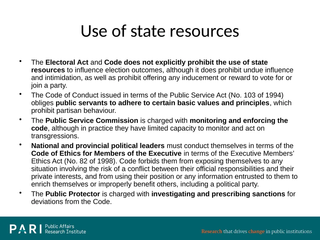 Presentation to National Assembly Ad Hoc Committee - slide 8 of 16