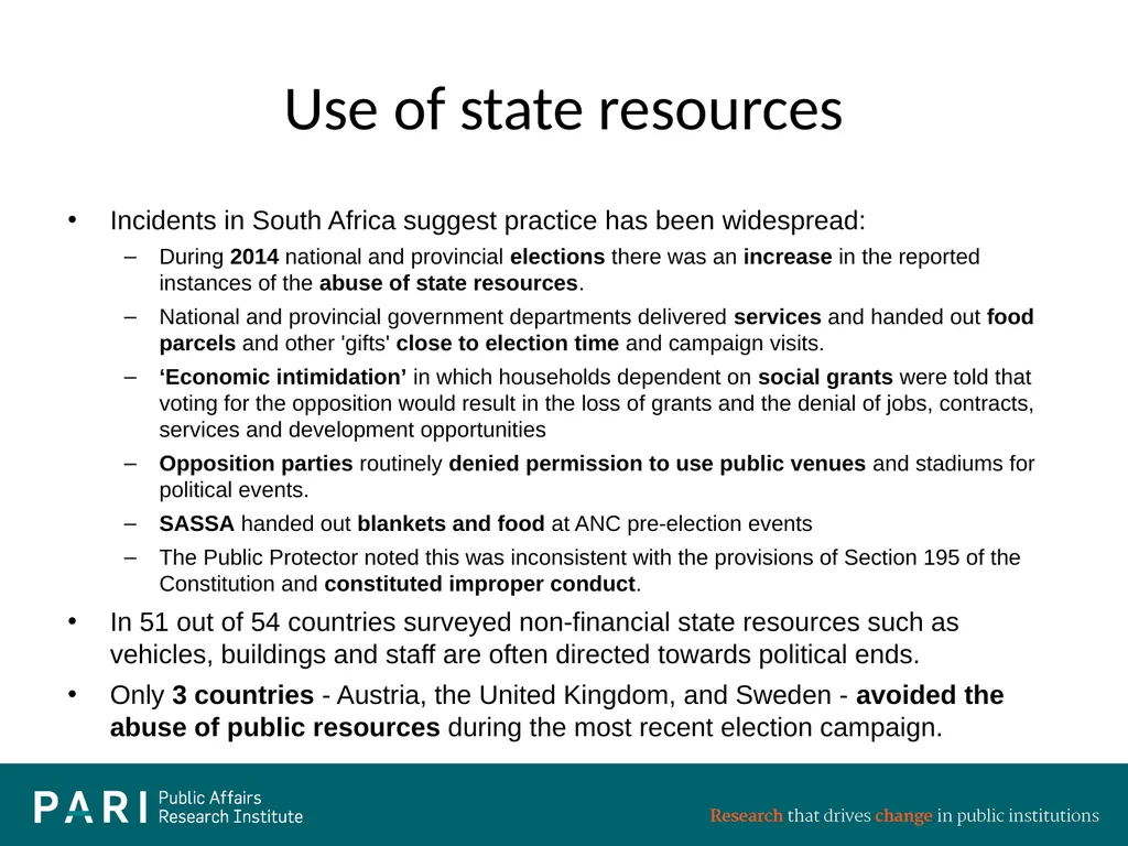 Presentation to National Assembly Ad Hoc Committee - slide 9 of 16