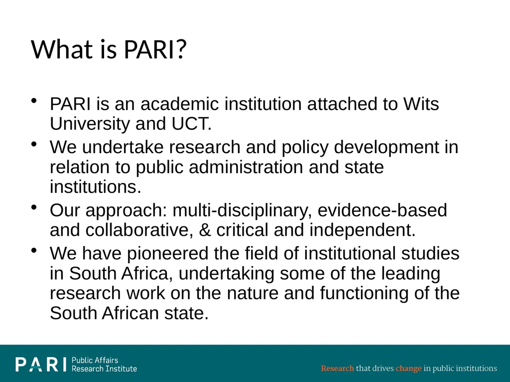 Presentation to National Assembly Ad Hoc Committee - slide 2 of 16