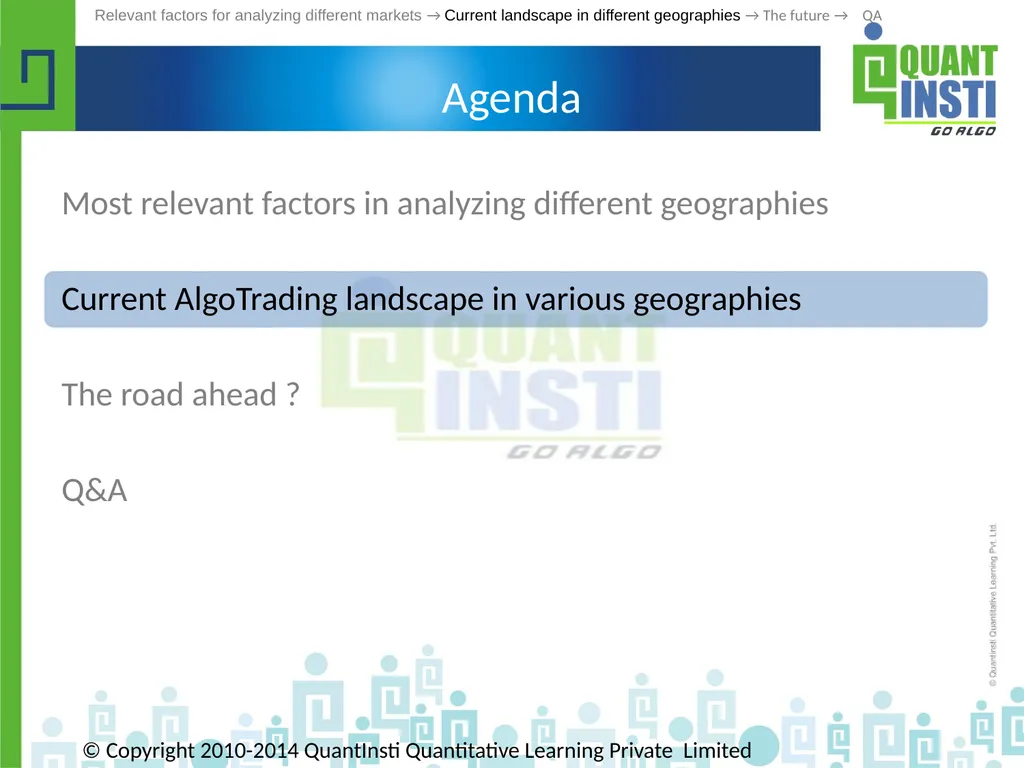 Algorithmic Trading in different geographies - - slide 20 of 59