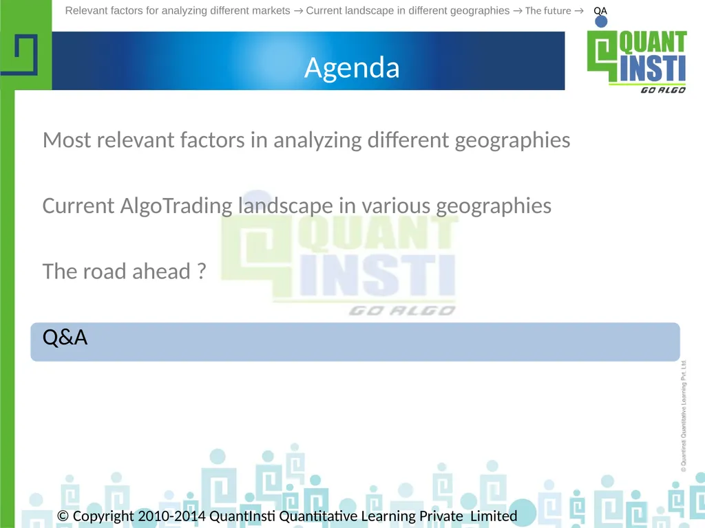 Algorithmic Trading in different geographies - - slide 57 of 59