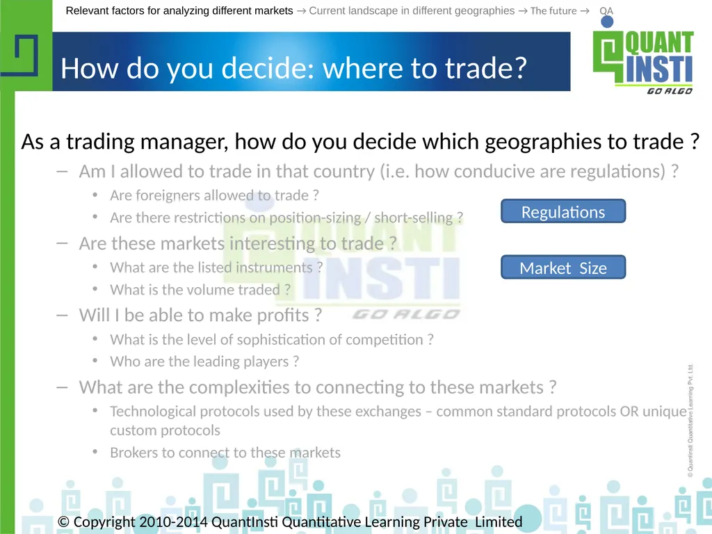Algorithmic Trading in different geographies - - slide 16 of 59