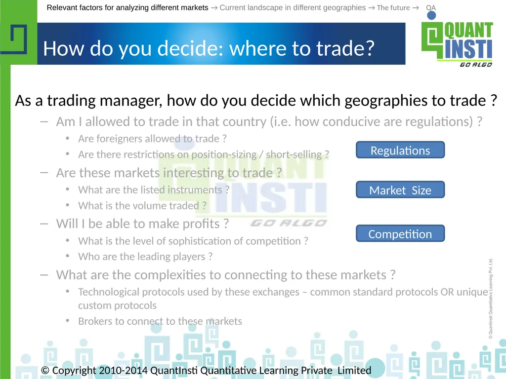 Algorithmic Trading in different geographies - - slide 17 of 59