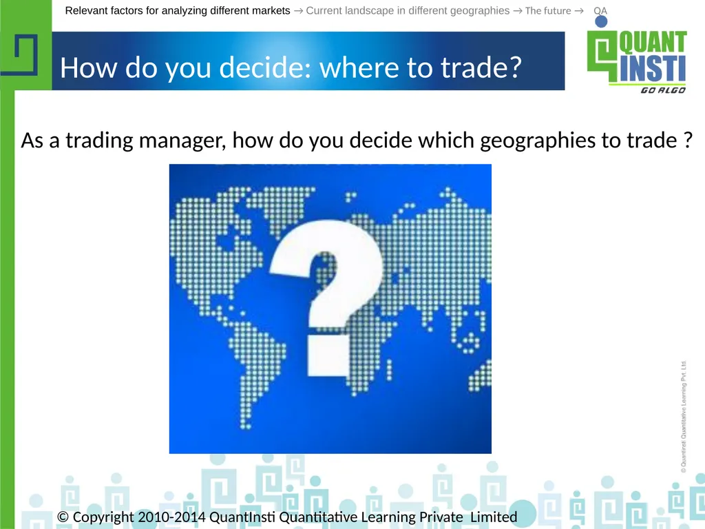 Algorithmic Trading in different geographies - - slide 4 of 59