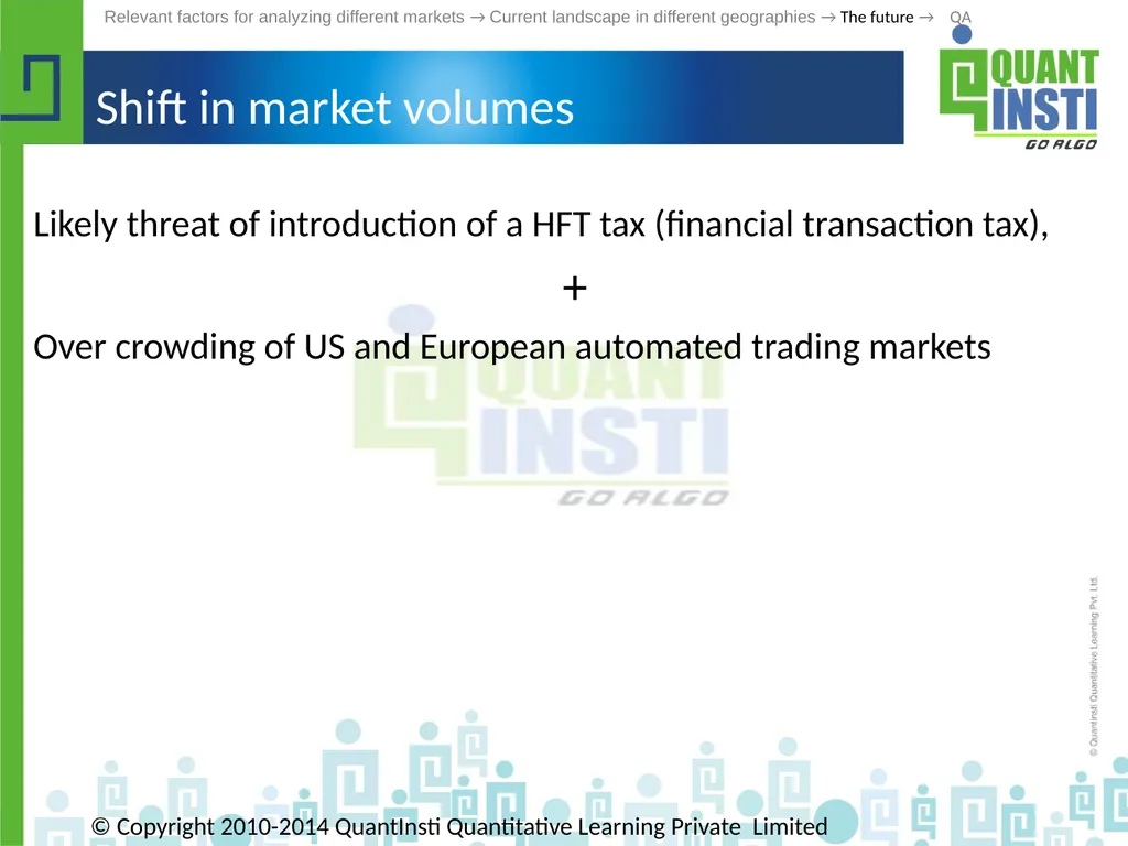Algorithmic Trading in different geographies - - slide 49 of 59