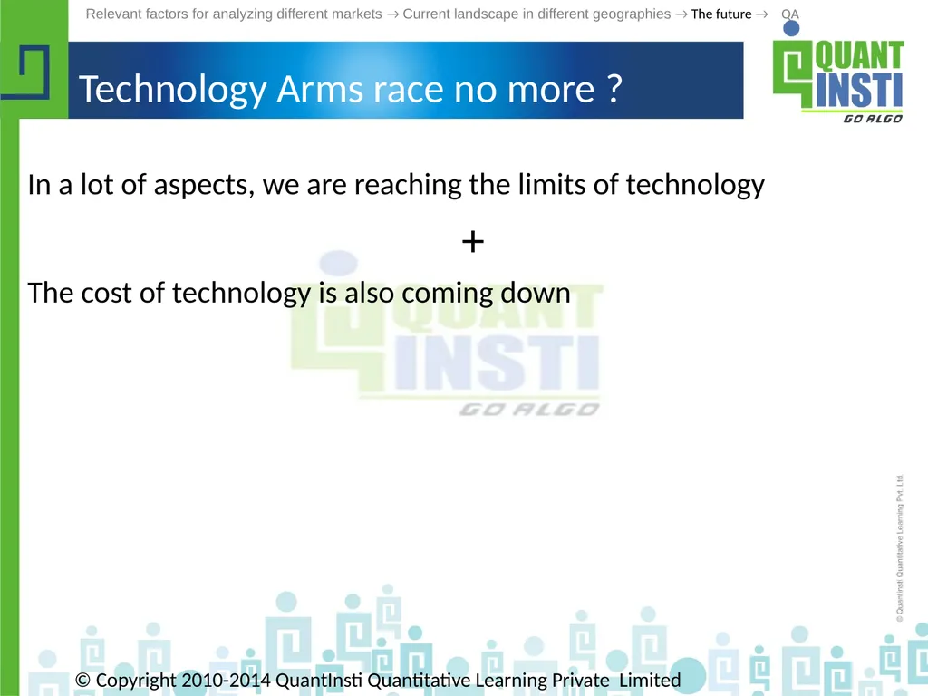 Algorithmic Trading in different geographies - - slide 54 of 59
