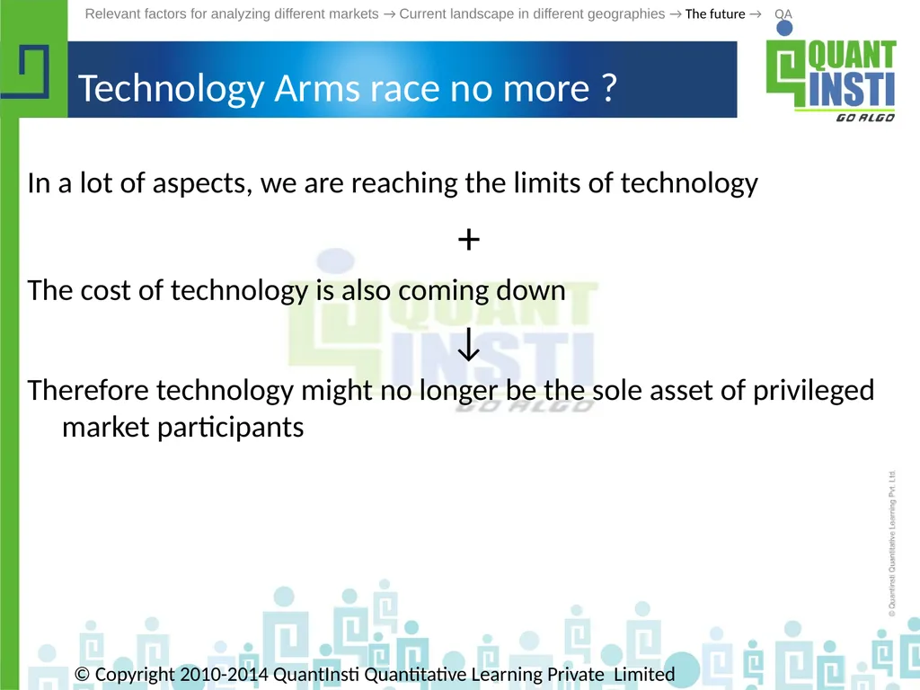 Algorithmic Trading in different geographies - - slide 55 of 59