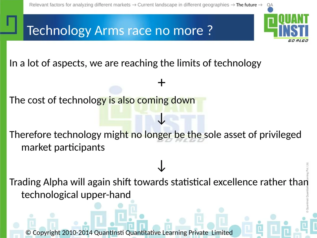 Algorithmic Trading in different geographies - - slide 56 of 59