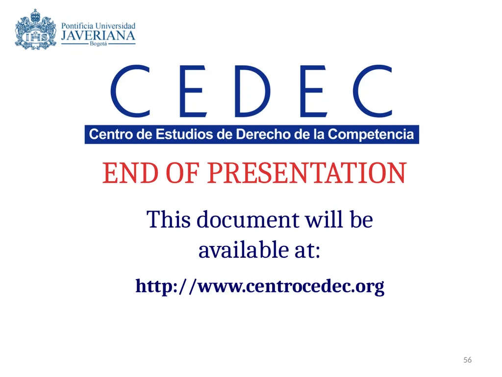 COMPETITION LAW IN LATIN AMERICA Main Feautures - slide 51 of 51