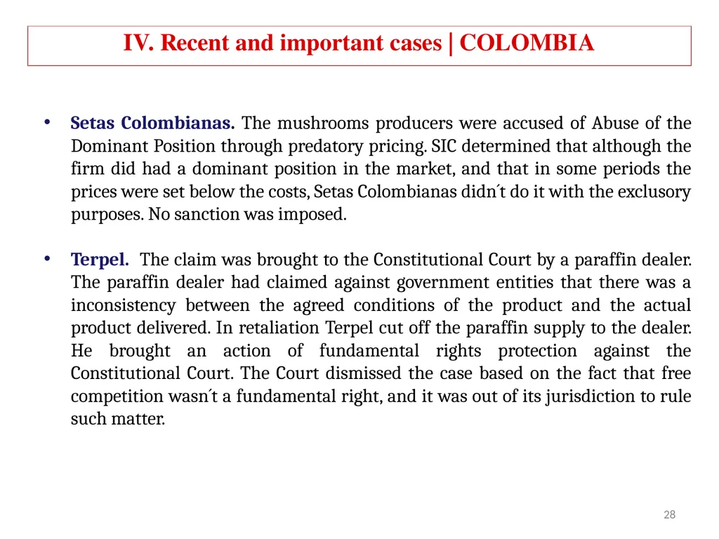 COMPETITION LAW IN LATIN AMERICA Main Feautures - slide 28 of 51