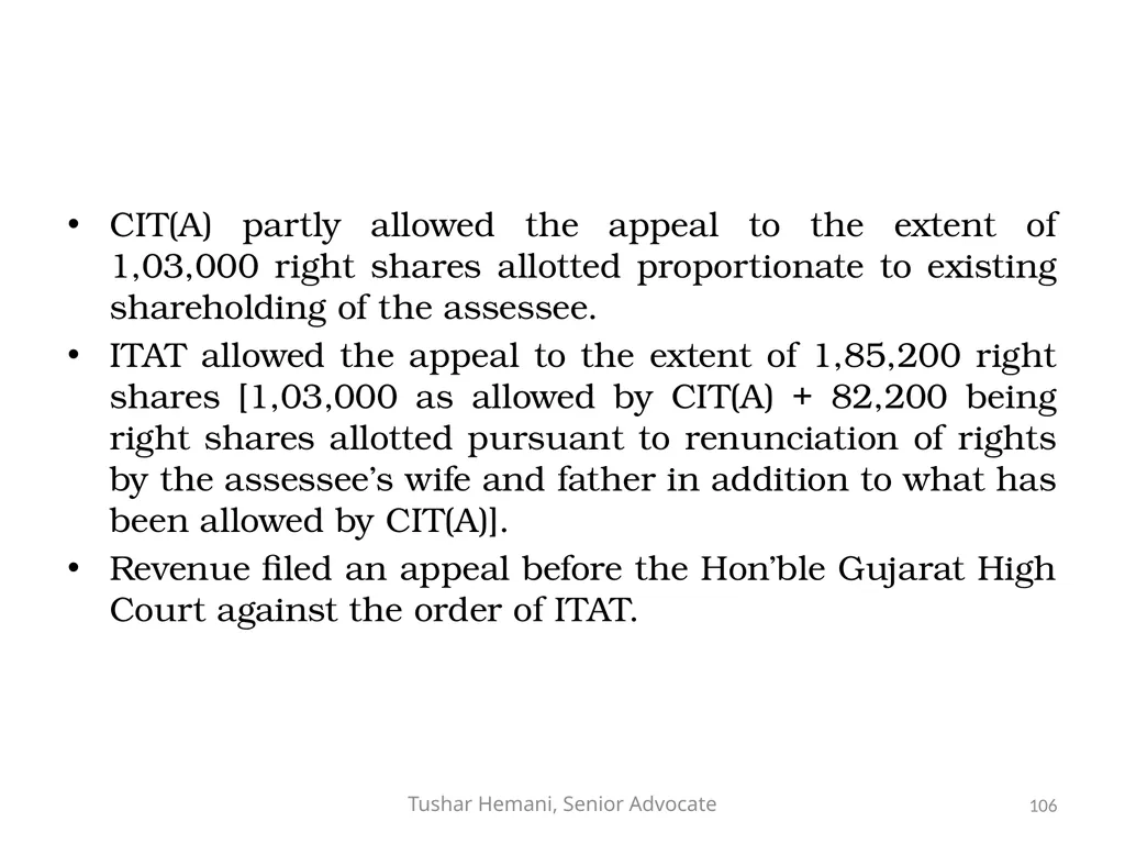 Controversial issues under the Income Tax & Fake - slide 106 of 129