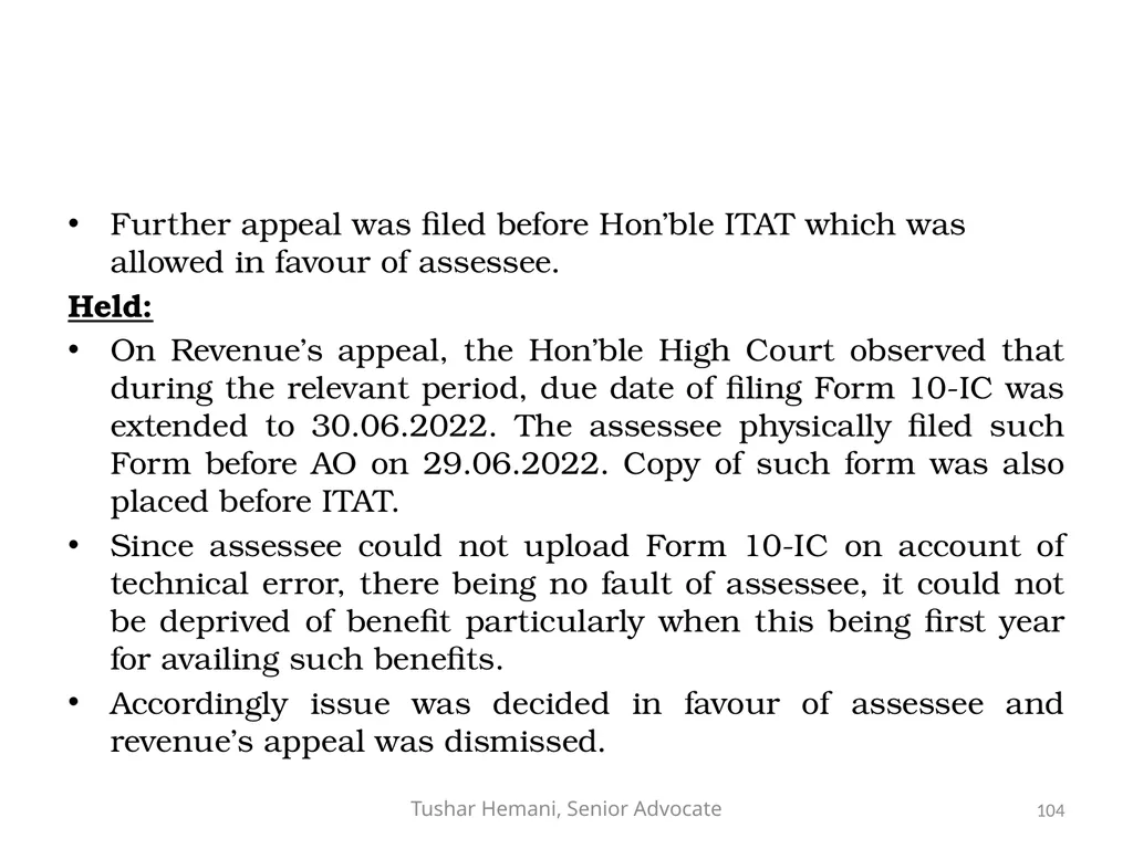 Controversial issues under the Income Tax & Fake - slide 104 of 129