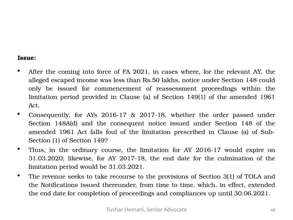 Controversial issues under the Income Tax & Fake - slide 44 of 129