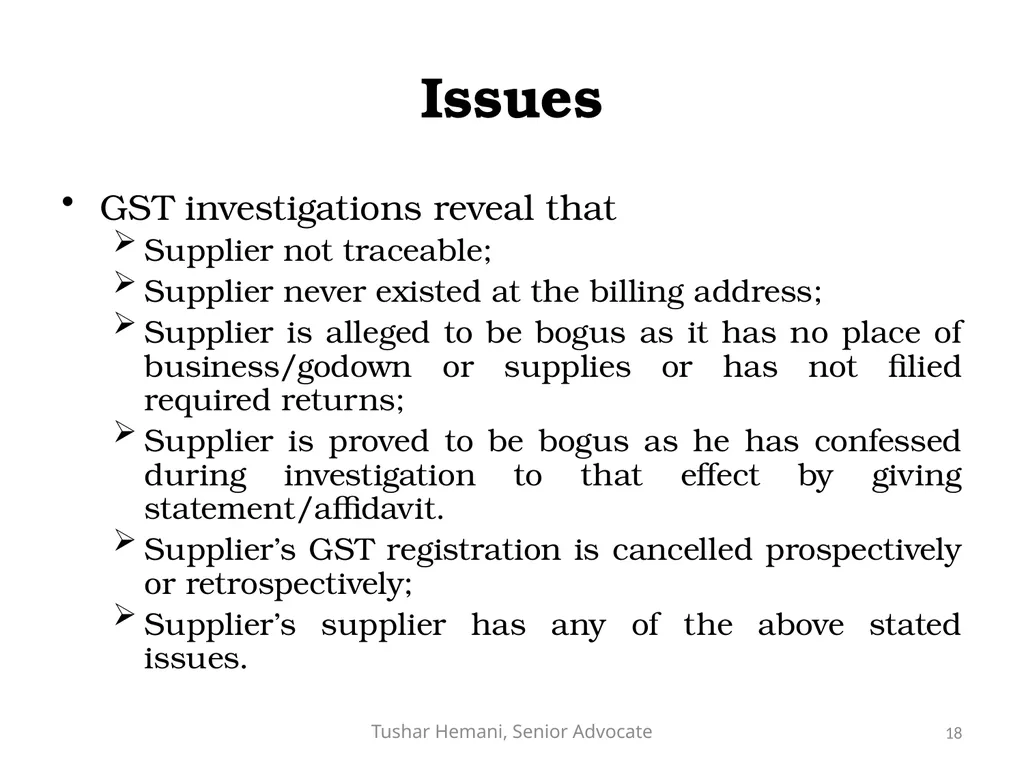 Controversial issues under the Income Tax & Fake - slide 18 of 129