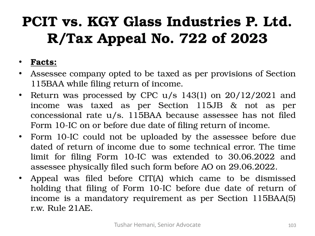 Controversial issues under the Income Tax & Fake - slide 103 of 129
