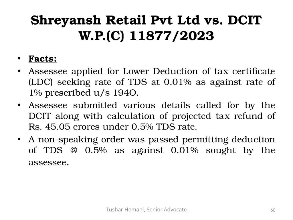 Controversial issues under the Income Tax & Fake - slide 60 of 129