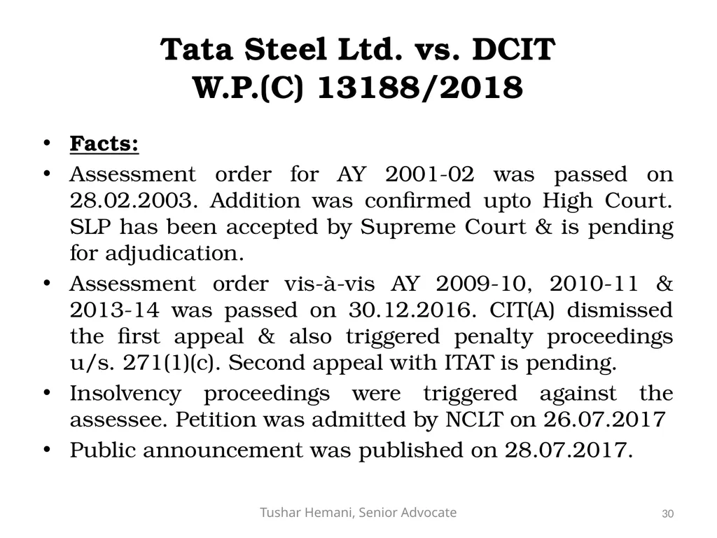 Controversial issues under the Income Tax & Fake - slide 30 of 129