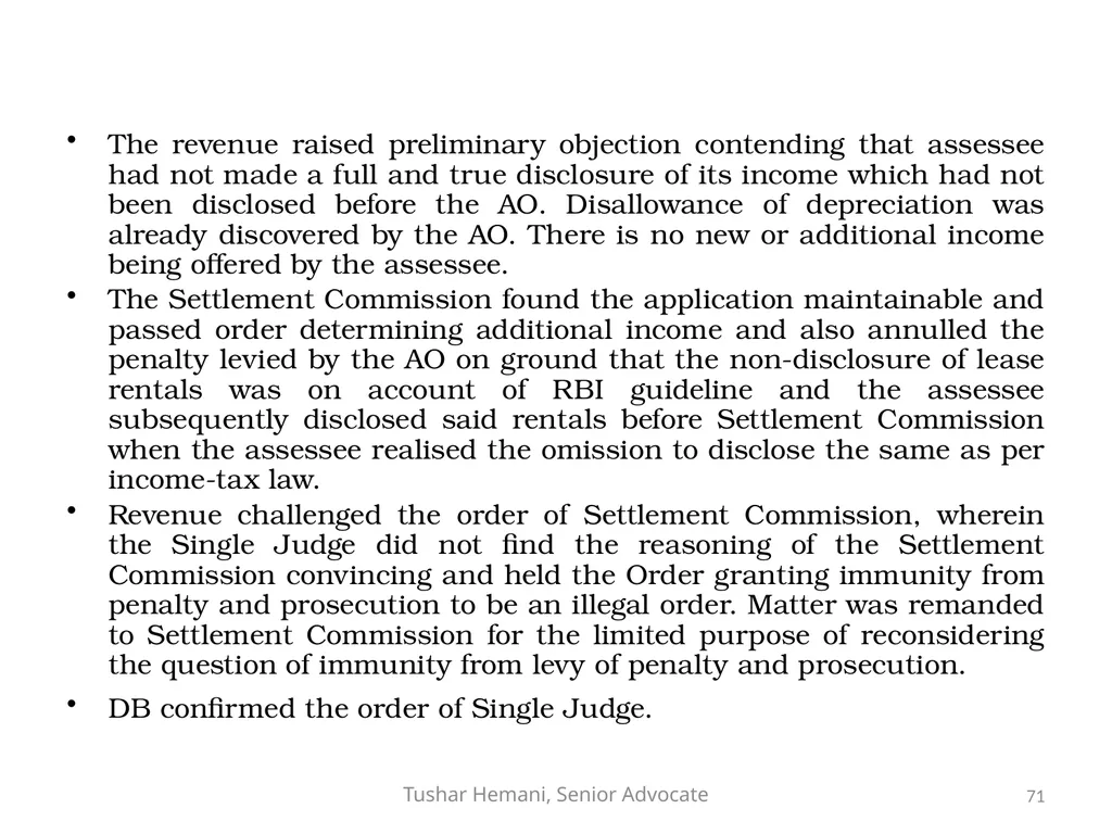 Controversial issues under the Income Tax & Fake - slide 71 of 129