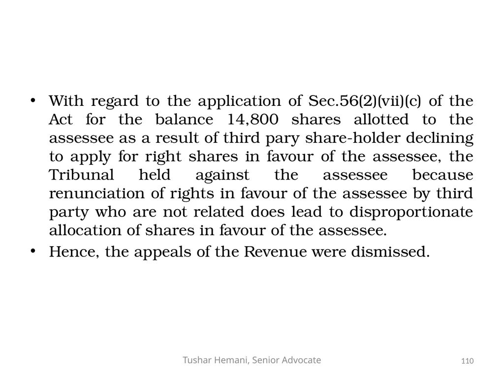 Controversial issues under the Income Tax & Fake - slide 110 of 129