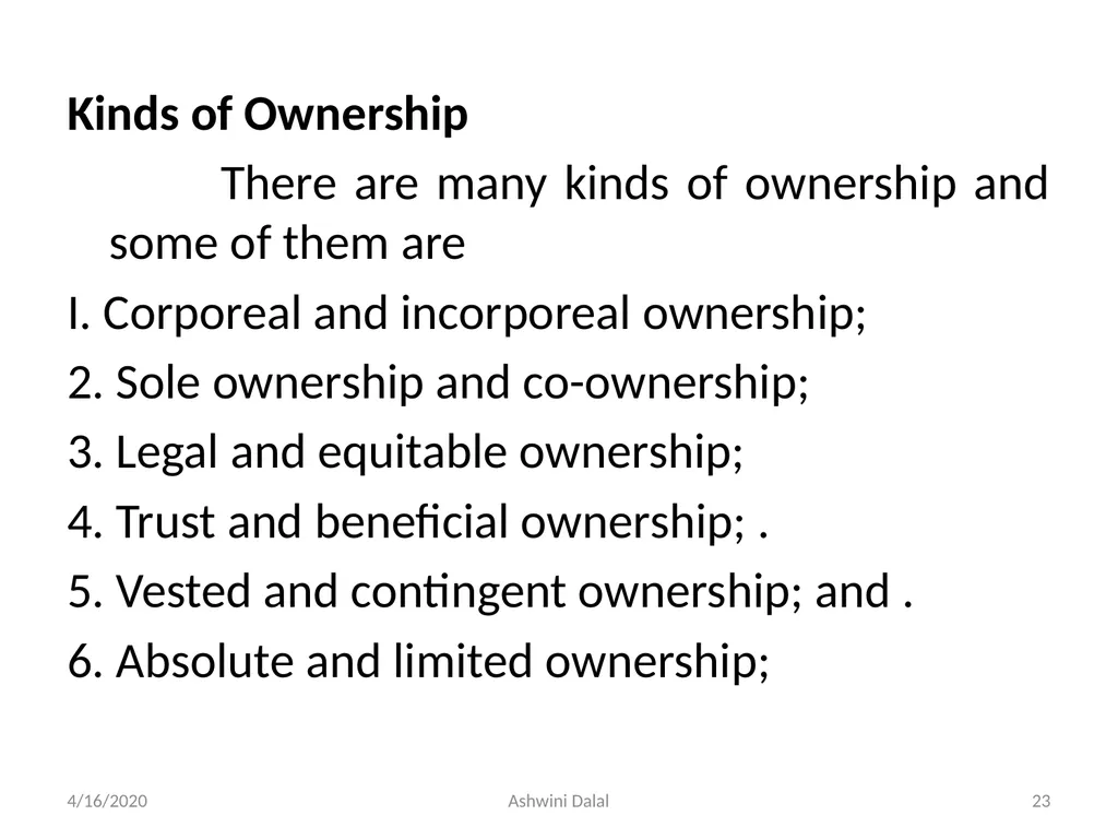 UNIT-I: Classification of lands — Ownership of - slide 23 of 58