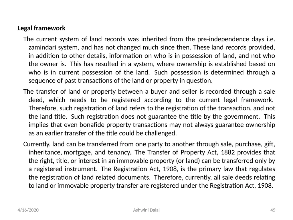 UNIT-I: Classification of lands — Ownership of - slide 45 of 58