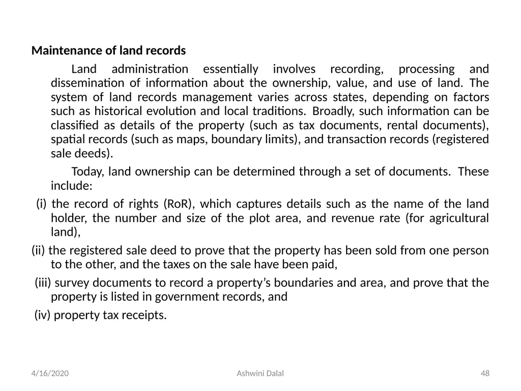 UNIT-I: Classification of lands — Ownership of - slide 48 of 58