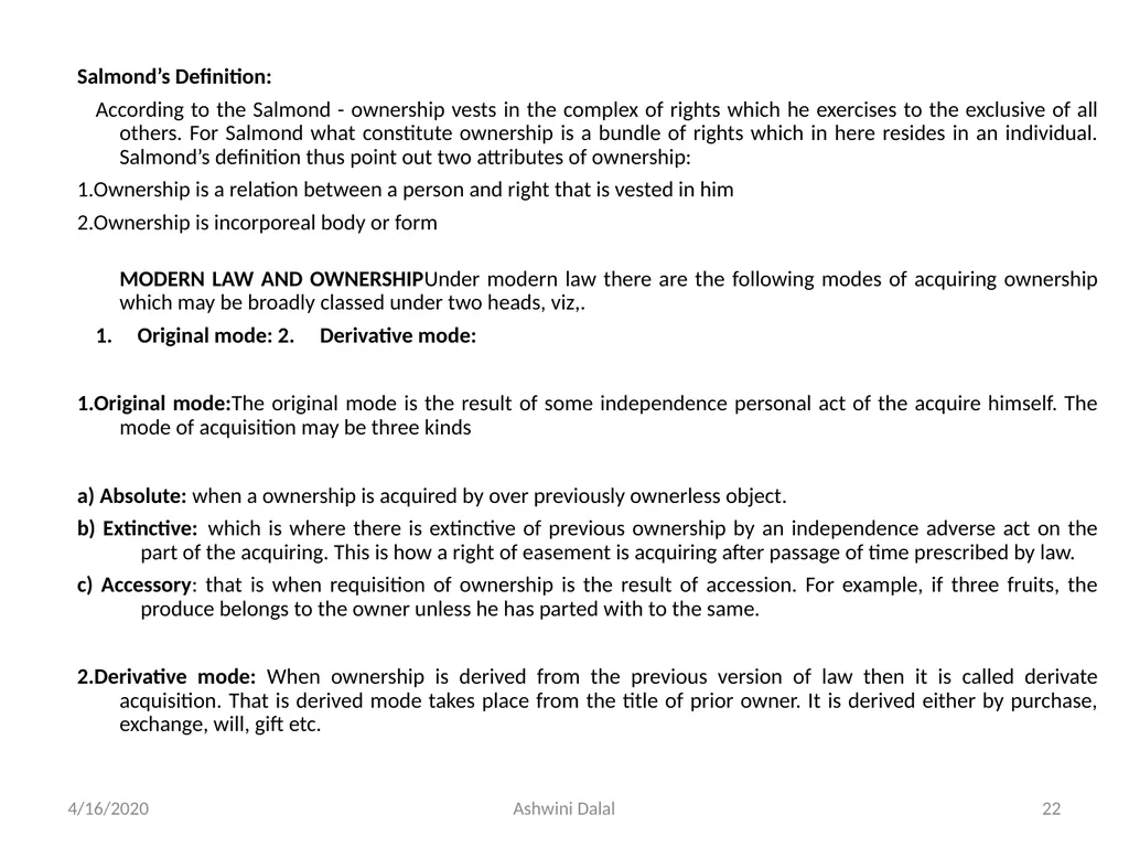 UNIT-I: Classification of lands — Ownership of - slide 22 of 58