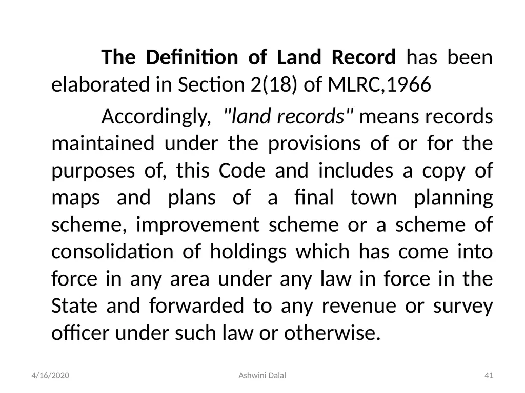 UNIT-I: Classification of lands — Ownership of - slide 41 of 58