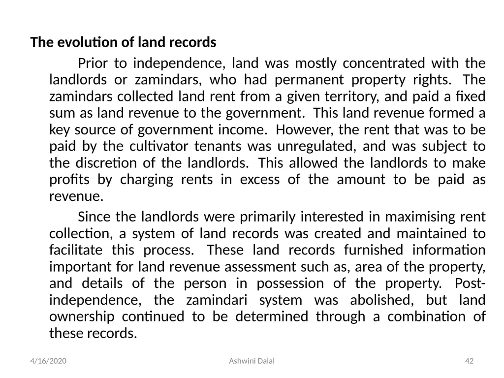 UNIT-I: Classification of lands — Ownership of - slide 42 of 58