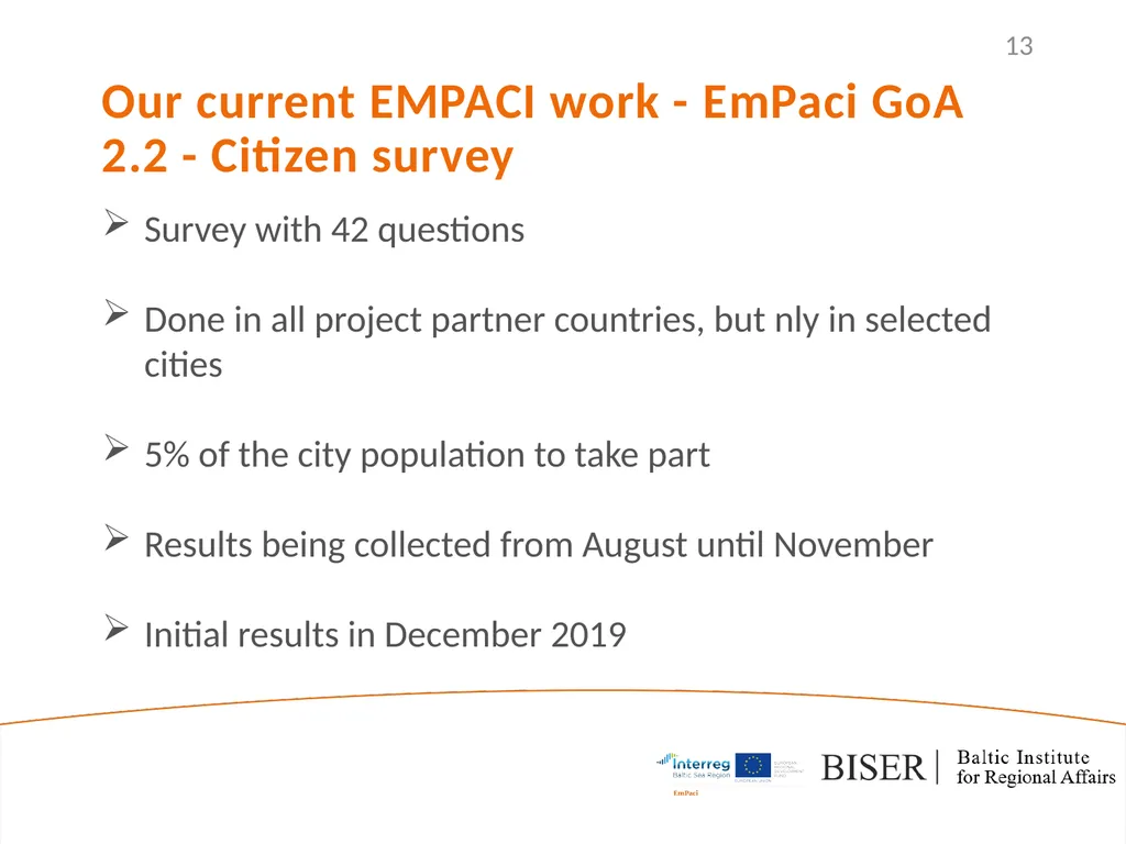 EmPaci Project Empowering participatory Budgeting - slide 13 of 20