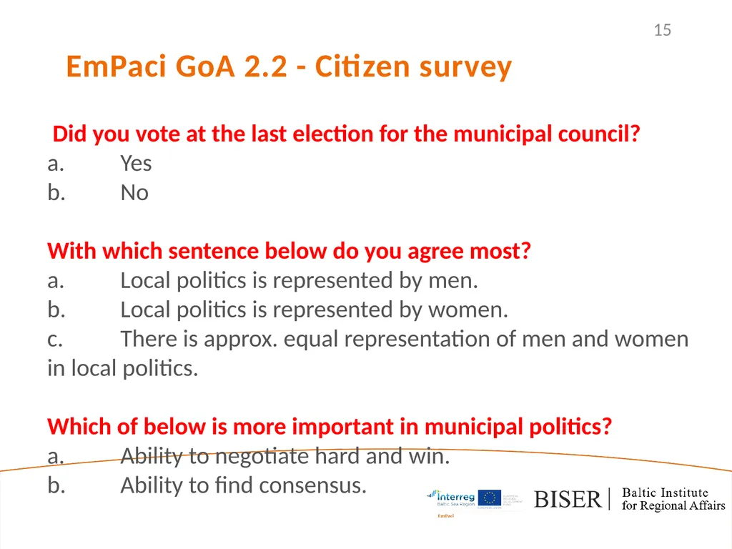 EmPaci Project Empowering participatory Budgeting - slide 15 of 20